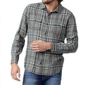 NEW PAIGE everett long sleeve shirt in hillside fields